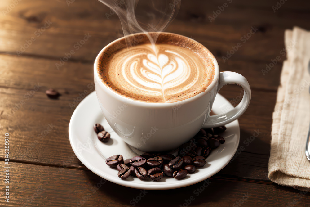 Cup of latte, coffee time Cup of latte, coffee time