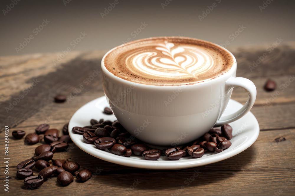 Cup of latte, coffee time Cup of latte, coffee time