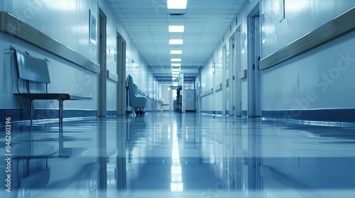 Wallpaper Mural Clean hospital hallway with soft, ambient lighting Torontodigital.ca