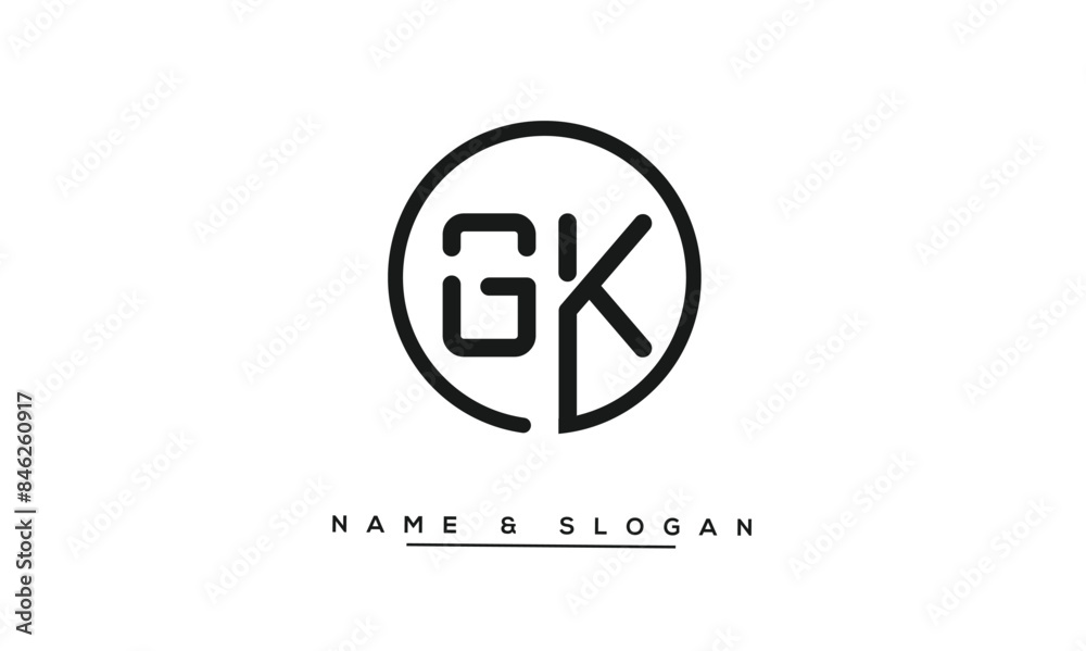 GK, KG, G, K Abstract Letters Logo Monogram GK, KG, G, K Abstract Letters Logo Monogram