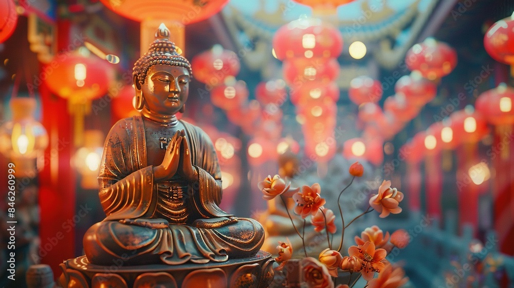 Fototapeta premium buddha statue in the temple