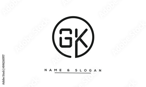 GK, KG, G, K Abstract Letters Logo Monogram