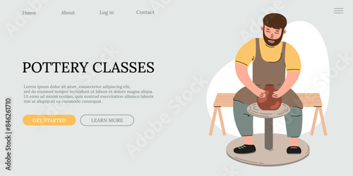 Modern banner for ceramics courses