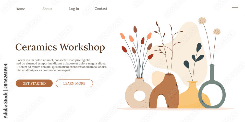 Fototapeta premium Modern banner for ceramics workshop