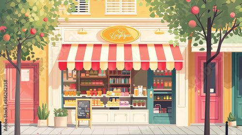 Juicy street food flat design front view French crepes animation Colored pastel