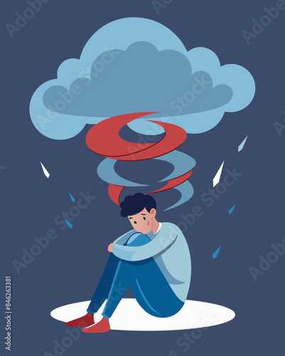 The feeling of being ped in a vicious cycle of stress and worry constantly being ed back into the raging winds of the stress tornado.. Vector illustration