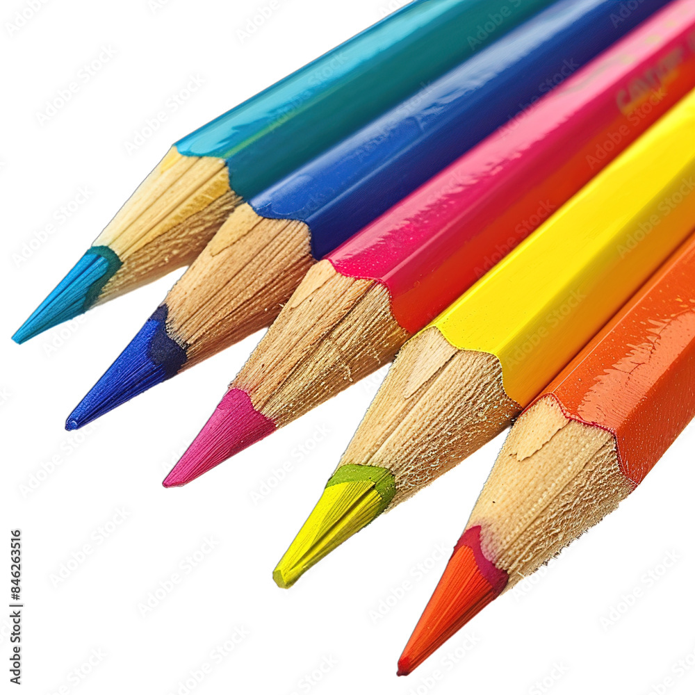 color pencils isolated on white background