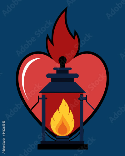 The heart longed for the warmth and comfort of the gaslight unaware that its flickering flames were slowly consuming it from within.. Vector illustration