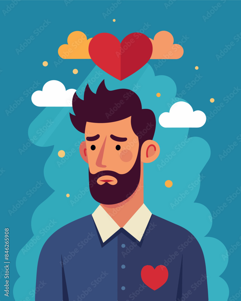 The mans relationships were always doomed to fail as his negative mindset and constant criticism drove away those closest to him.. Vector illustration The mans relationships were always doomed to fail as his negative mindset and constant criticism drove away those closest to him.. Vector illustration