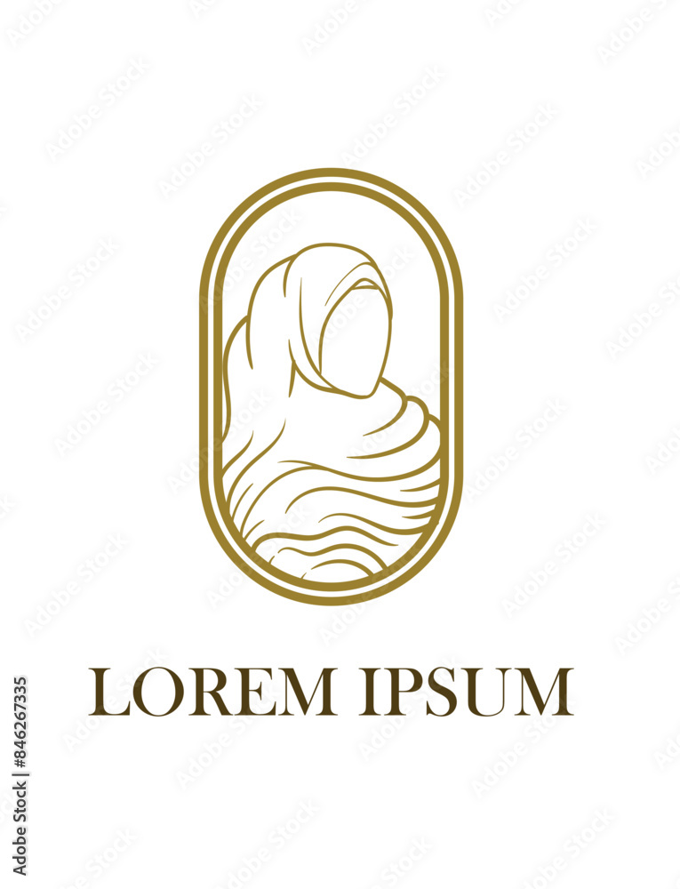 hijab is mean women scarf musl;imah fashion logo icon, vector hijab is mean women scarf musl;imah fashion logo icon, vector
