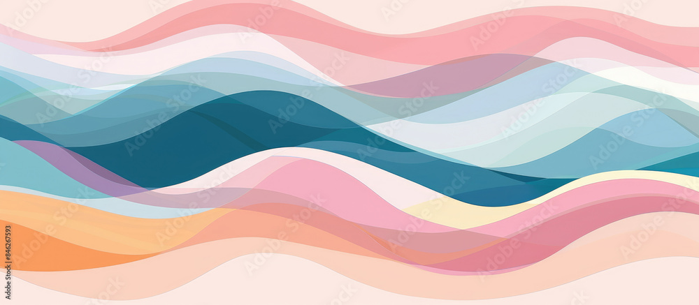 Abstract wavy background with pastel colors, pink, blue and orange Abstract wavy background with pastel colors, pink, blue and orange