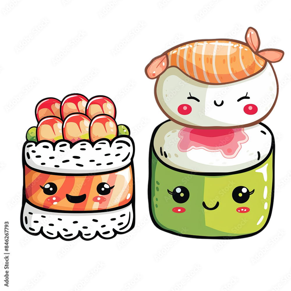 sushi with chopsticks