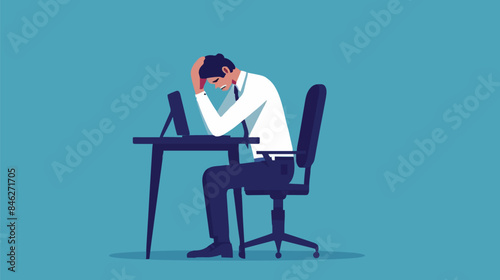 Regret on business mistake, frustration or depressed, stupidity or foolish losing all money, stressed and anxiety on failure concept, frustrated businessman holding his head sitting alone on the chair