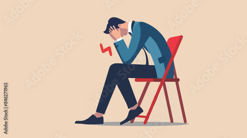 Regret on business mistake, frustration or depressed, stupidity or foolish losing all money, stressed and anxiety on failure concept.