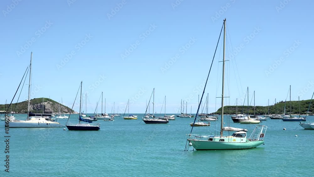 Calm relaxing view of boats parked in sea. Calm relaxing view of boats parked in sea.