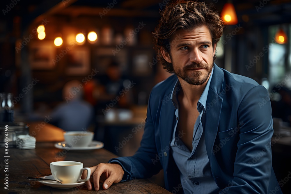 Handsome Man's Coffee Time (can be used in various fields) Handsome Man's Coffee Time (can be used in various fields)