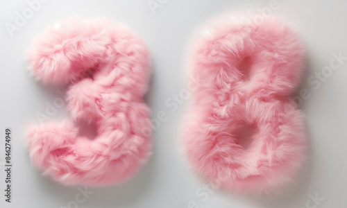 Pink plush number 38 photo