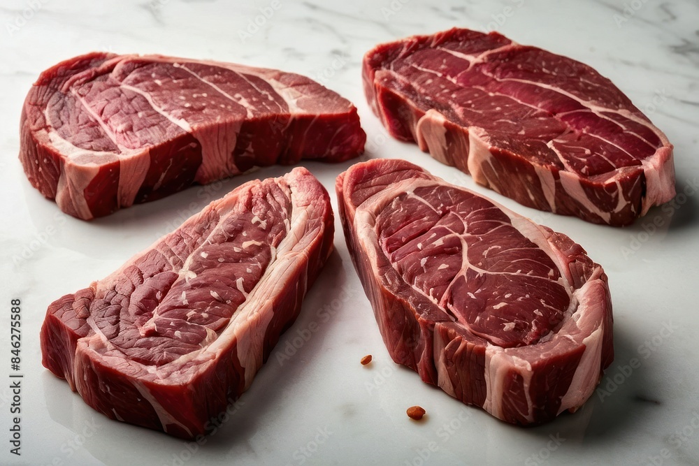 Fototapeta premium Raw Beef Steaks Ready for Cooking