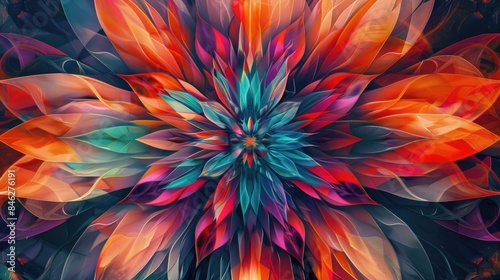 Wallpaper Mural Fascinating Symmetrical Patterns of Vibrant Colors Torontodigital.ca