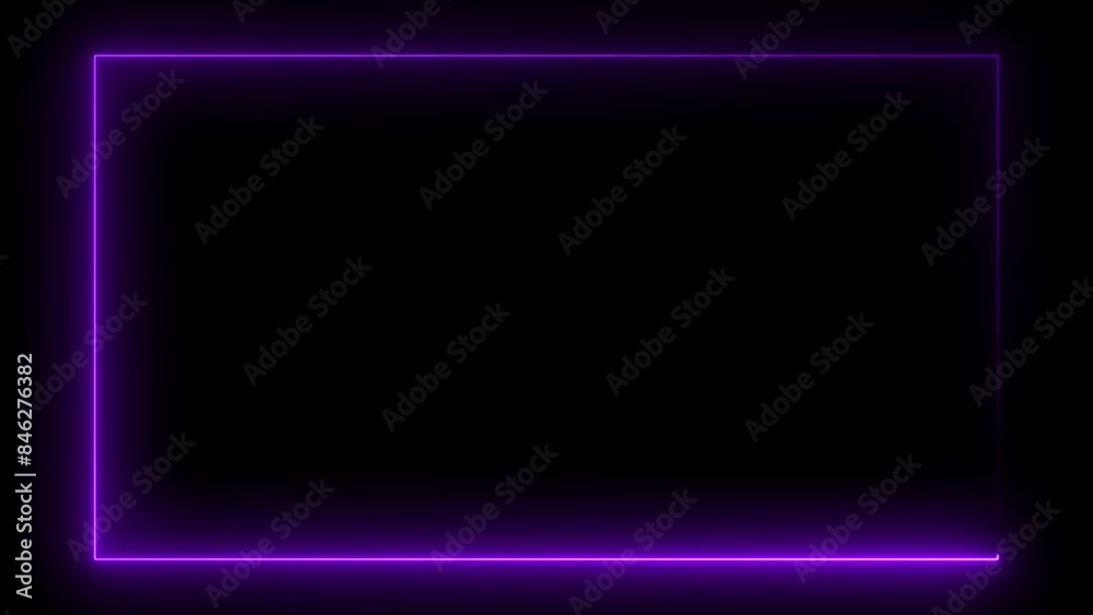 Purple Neon rectangle frame loop animation. rectangular glowing frame with moving line. neon shape line animation. flickering neon border frame animation Purple Neon rectangle frame loop animation. rectangular glowing frame with moving line. neon shape line animation. flickering neon border frame animation