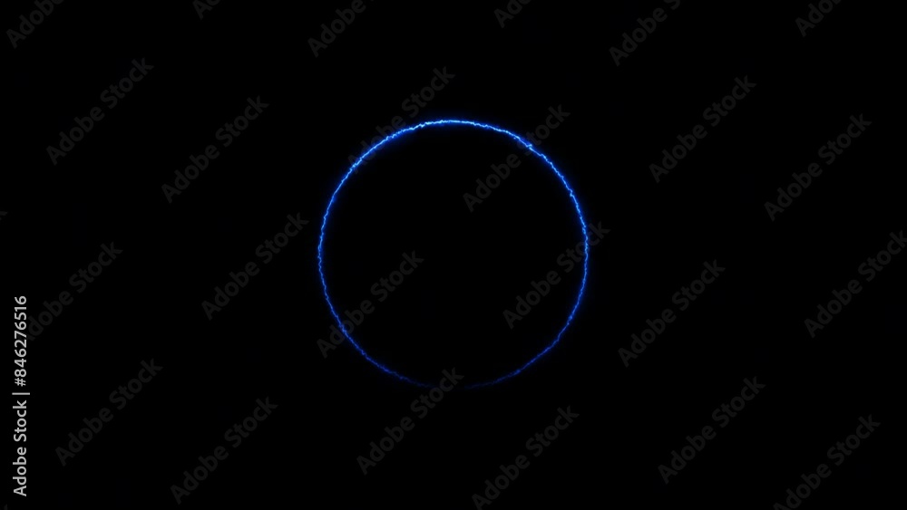 Abstract blue color glowing neon circle frame icon animation. Neon round frame, circle, ring shape, loading, empty space concept animation Abstract blue color glowing neon circle frame icon animation. Neon round frame, circle, ring shape, loading, empty space concept animation