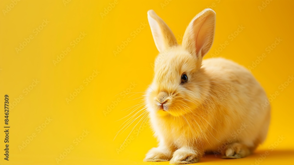 Obraz premium Yellow rabbit on golden background