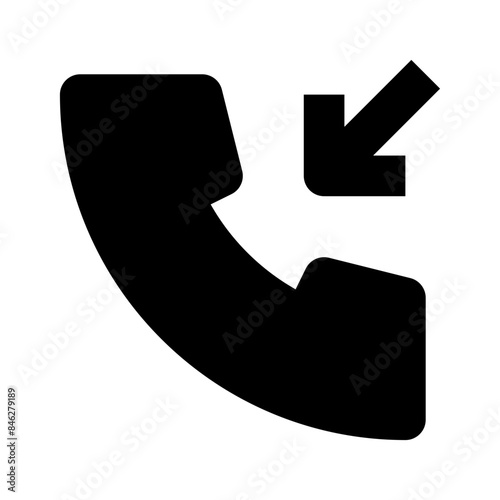 incoming call upload black icon
