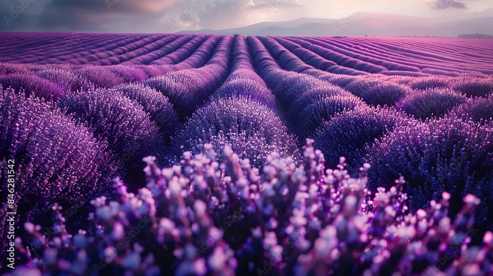 Obraz premium Lavender fields stretching into the horizon