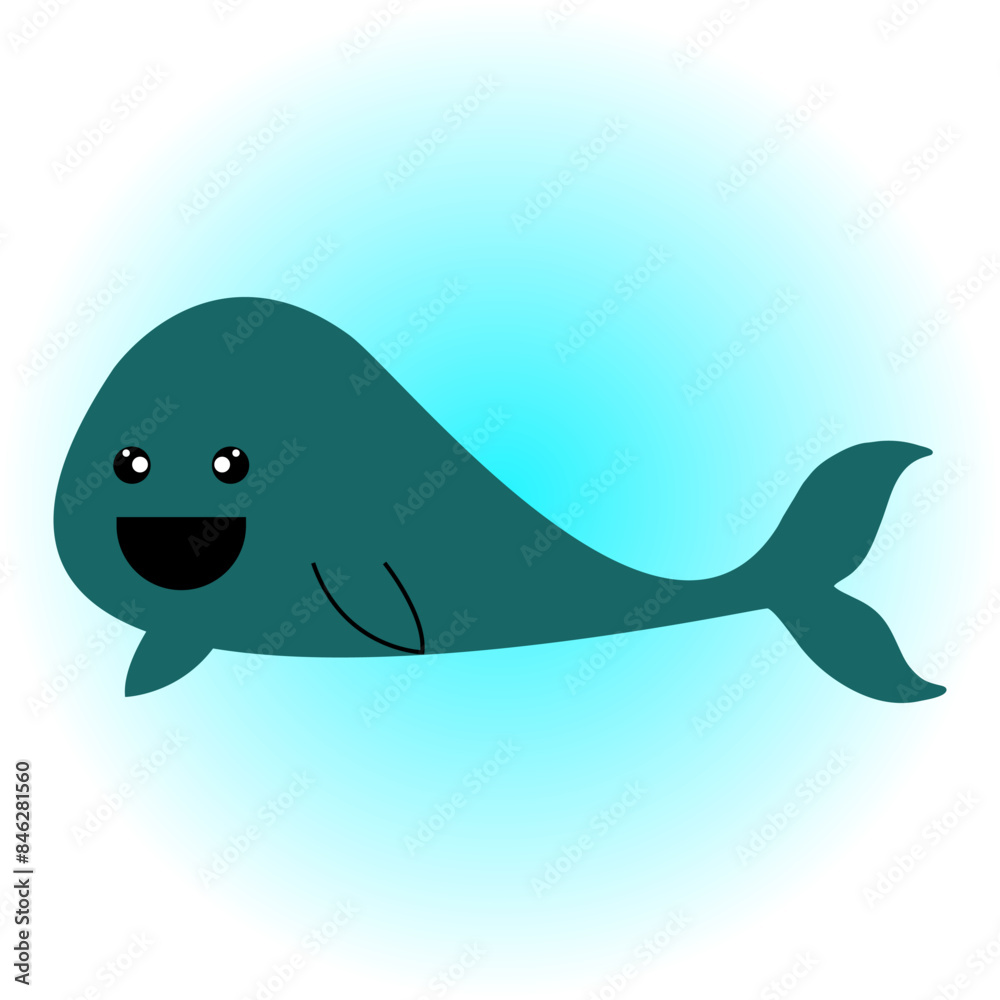 illustration of a cute whale swimming illustration of a cute whale swimming
