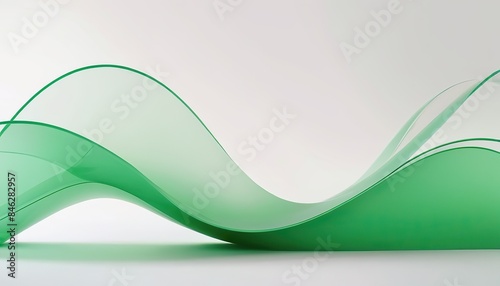 Fototapeta Naklejka Na Ścianę i Meble -  Green wave. Green abstract wave flow, vector abstract design element.