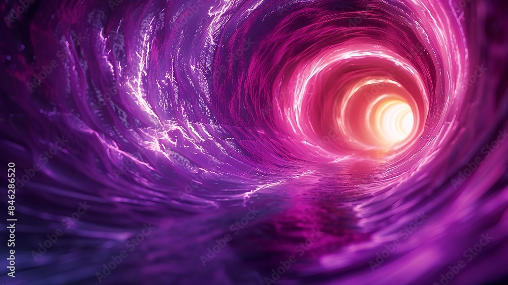 Obraz premium Vibrant purple tunnel with glowing lights