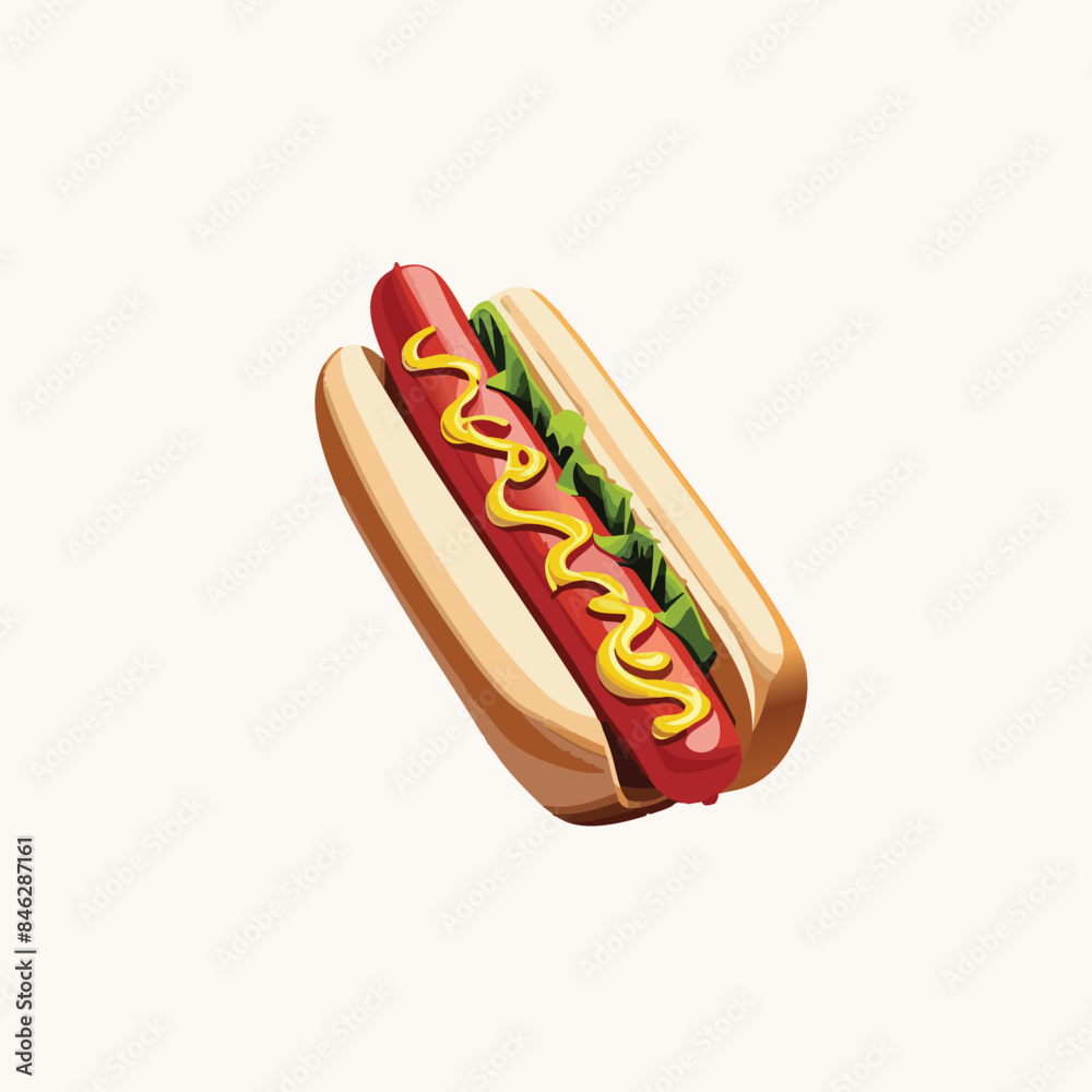 Juicy Big Hotdog Vector Image. Juicy Big Hotdog Vector Image.