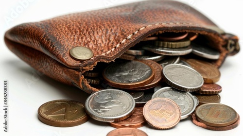 Wooden Coin Stack with Red Cash