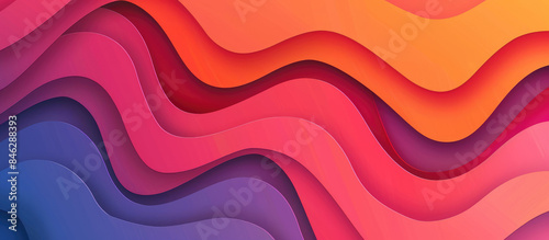 Wallpaper Mural Colorful background with wavy shapes and gradients, abstract design in digital art style Torontodigital.ca