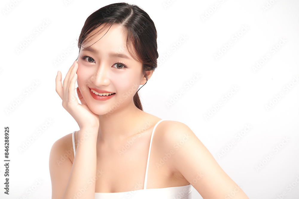 Beautiful young asian woman with clean fresh skin on white background, Face care, Facial treatment, Cosmetology, beauty and spa, Asian women portrait. Beautiful young asian woman with clean fresh skin on white background, Face care, Facial treatment, Cosmetology, beauty and spa, Asian women portrait.
