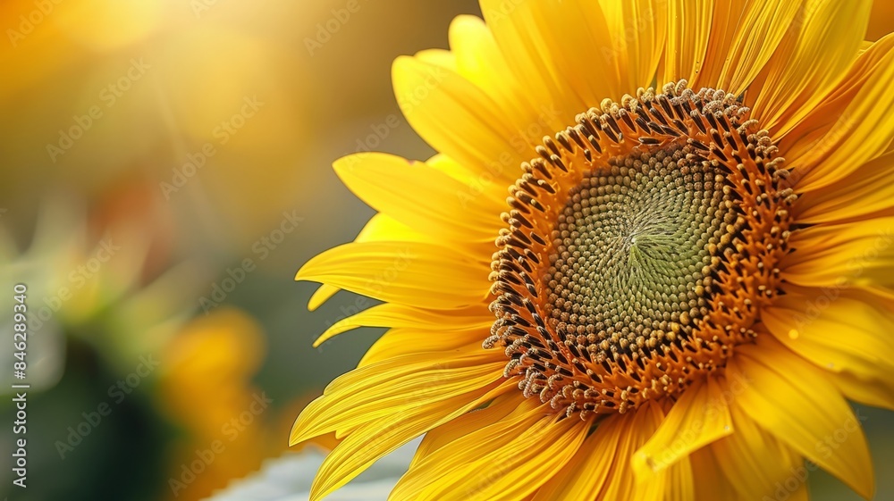 Close-up of a sunflower in full bloom with detailed petals Close-up of a sunflower in full bloom with detailed petals