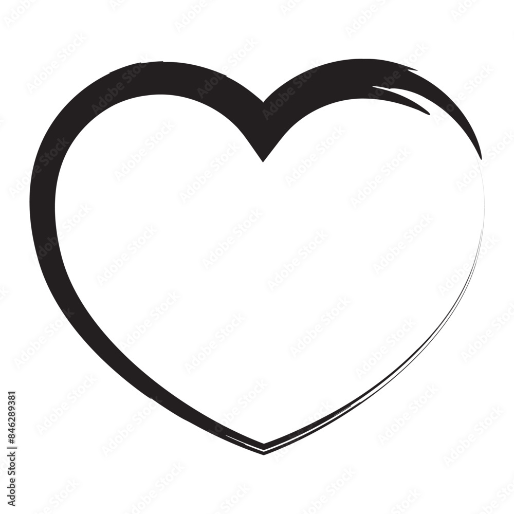 Heart contour vector. Black hand drawn love icon isolated on white background . Paint brush stroke heart icon. eps10 Heart contour vector. Black hand drawn love icon isolated on white background . Paint brush stroke heart icon. eps10