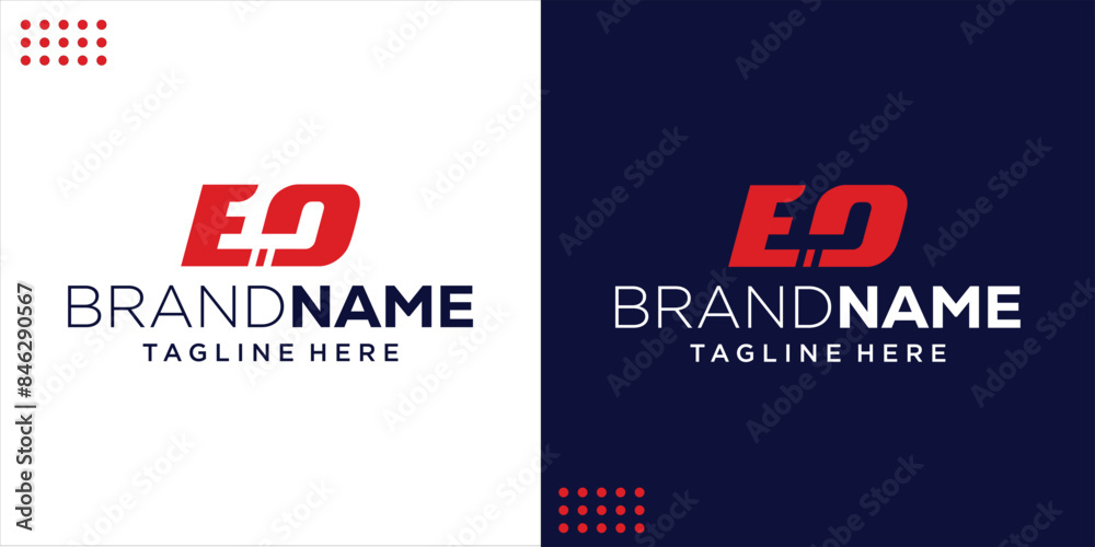 E One 1 O Negative space logo design vector template, Design Inspiration, Vector