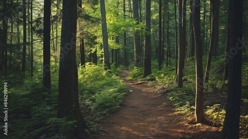  A scenic hiking trail through.