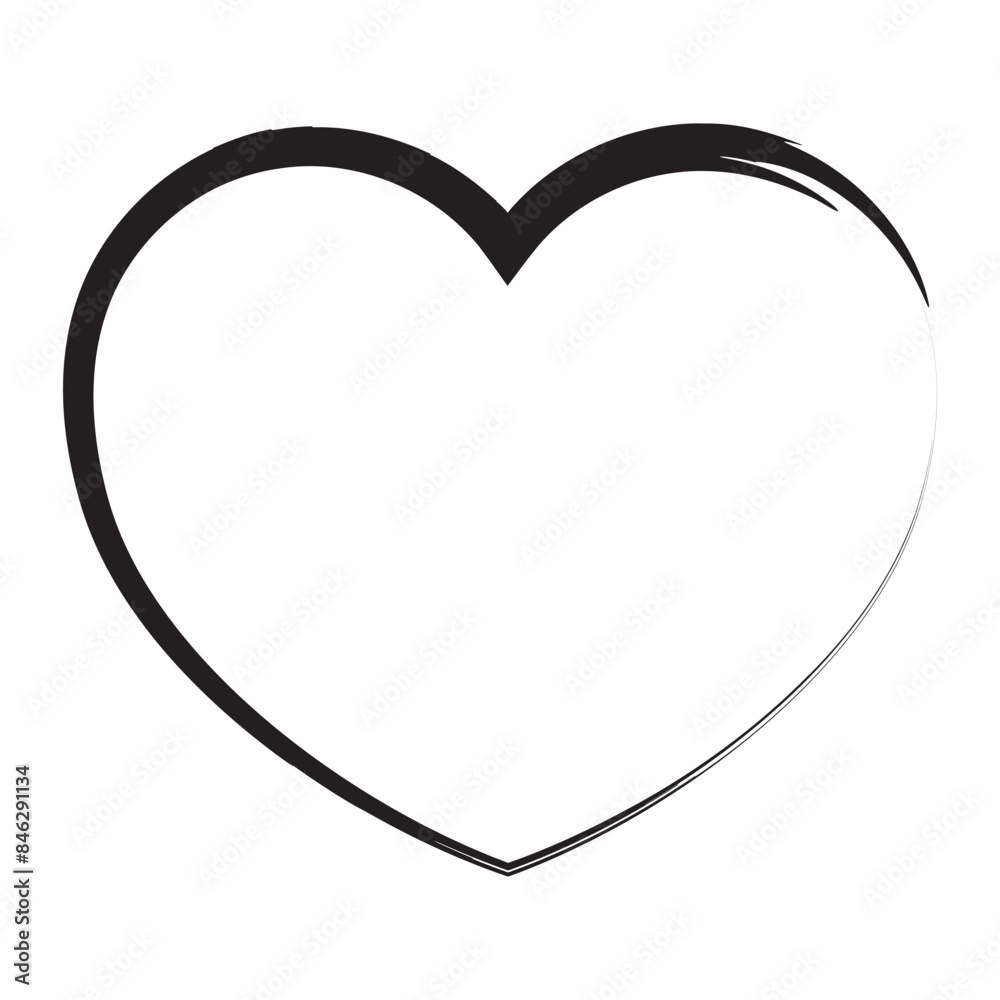 Heart contour vector. Black hand drawn love icon isolated on white background . Paint brush stroke heart icon. eps10 Heart contour vector. Black hand drawn love icon isolated on white background . Paint brush stroke heart icon. eps10