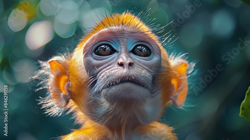 Curious monkey with expressive eyes in a natural habitat © Putra