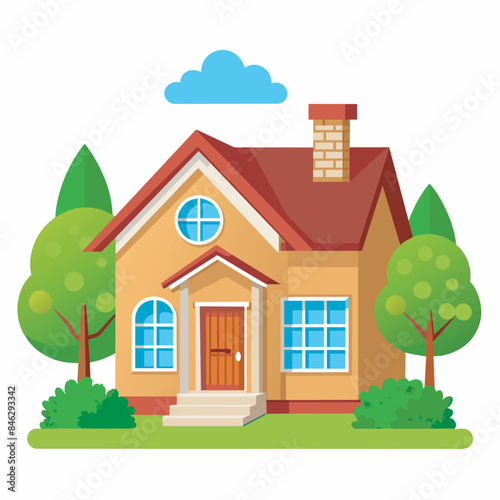 illustration of a house with a tree