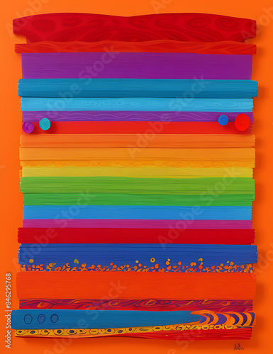 An abstract artwork celebrating community and diversity, using a vibrant mix of colors, shapes, and patterns to reflect the richness and complexity of multicultural societies 