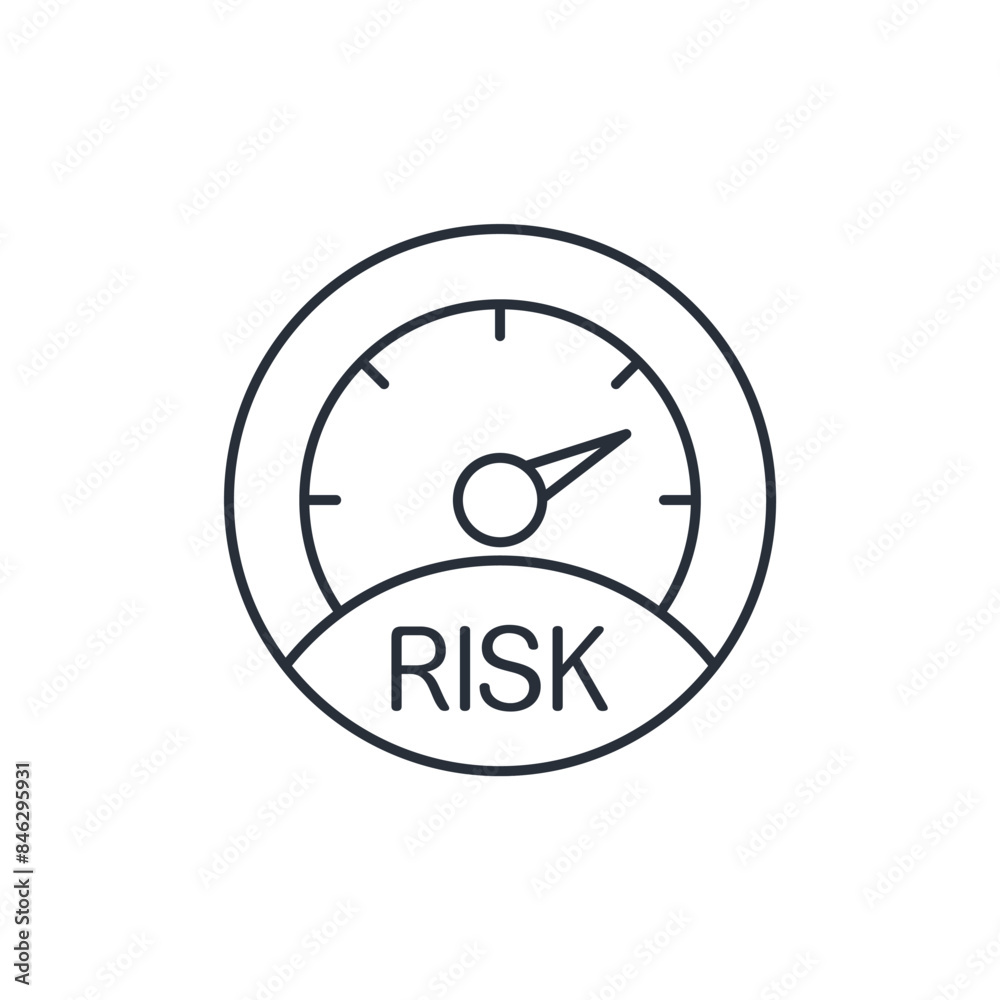 Pressure gauge or risk meter indicator. Business risk control. Vector ...