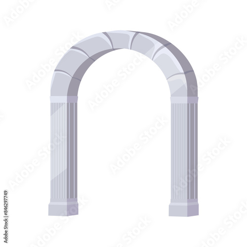ancient Greek arch isolated on a white background. Vector illustration in realistic style.