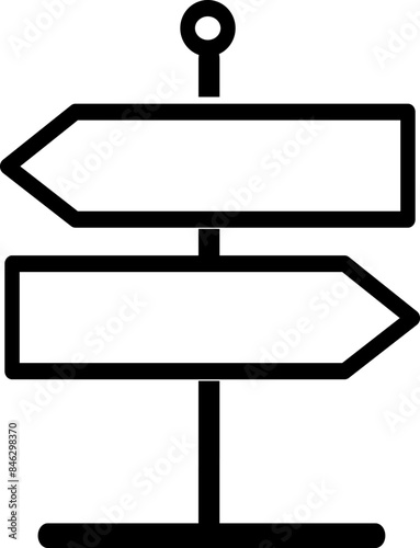 Signpost line icon. Replaceable vector design.