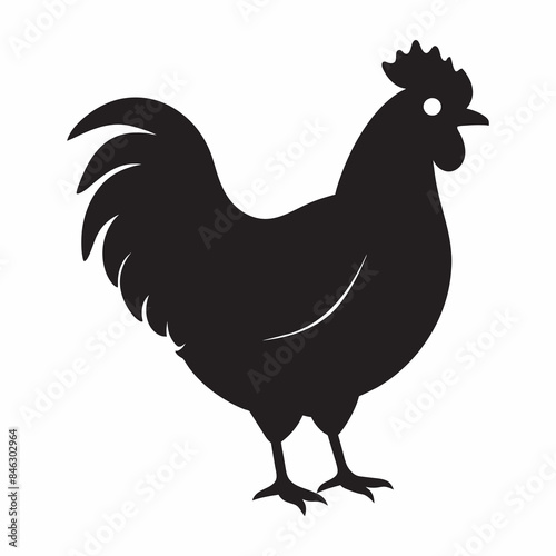 Vector chicken Silhouette isolated 
