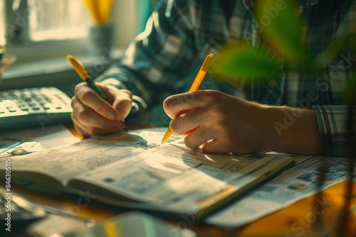 Stylish Handwriting on Newspaper Page