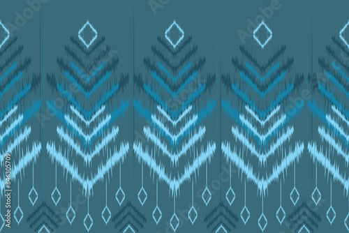 Ethnic Seamless pattern in tribal, folk embroidery, Ikat style. Can be printed and used as wrapping paper, wallpaper, textile, fabric. 