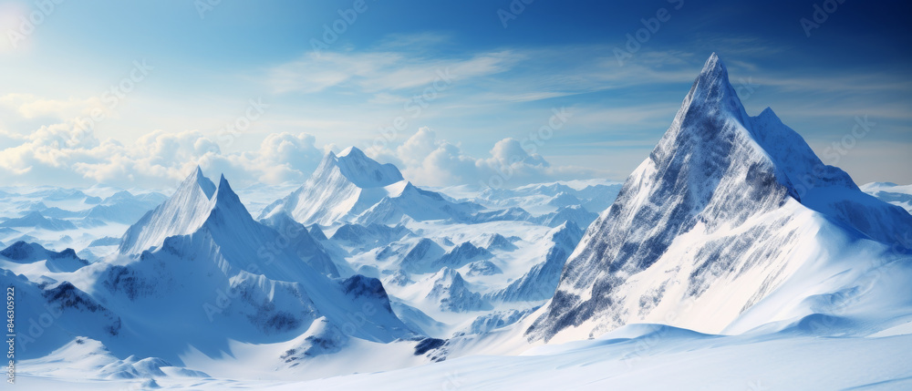 Majestic Snow-Covered Mountain Range Majestic Snow-Covered Mountain Range